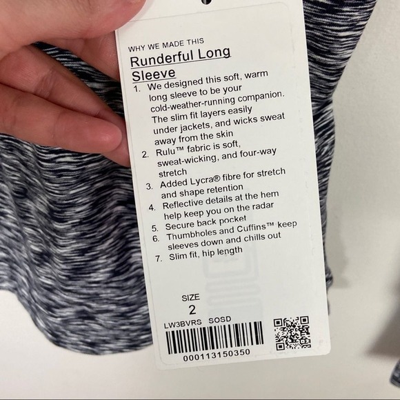 Lululemon Runderful Long Sleeve Running Sweater Top Size 2 Heathered Grey NWT - Picture 3 of 10